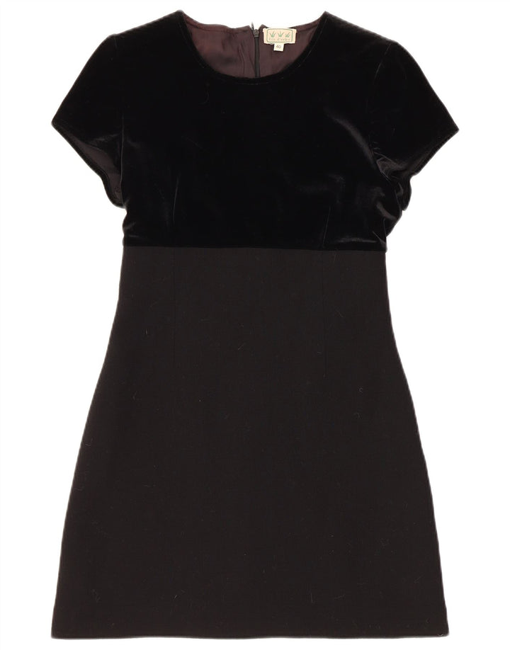 Vintage Damen Samt-Etuikleid IT 40 Kleine schwarze Wolle