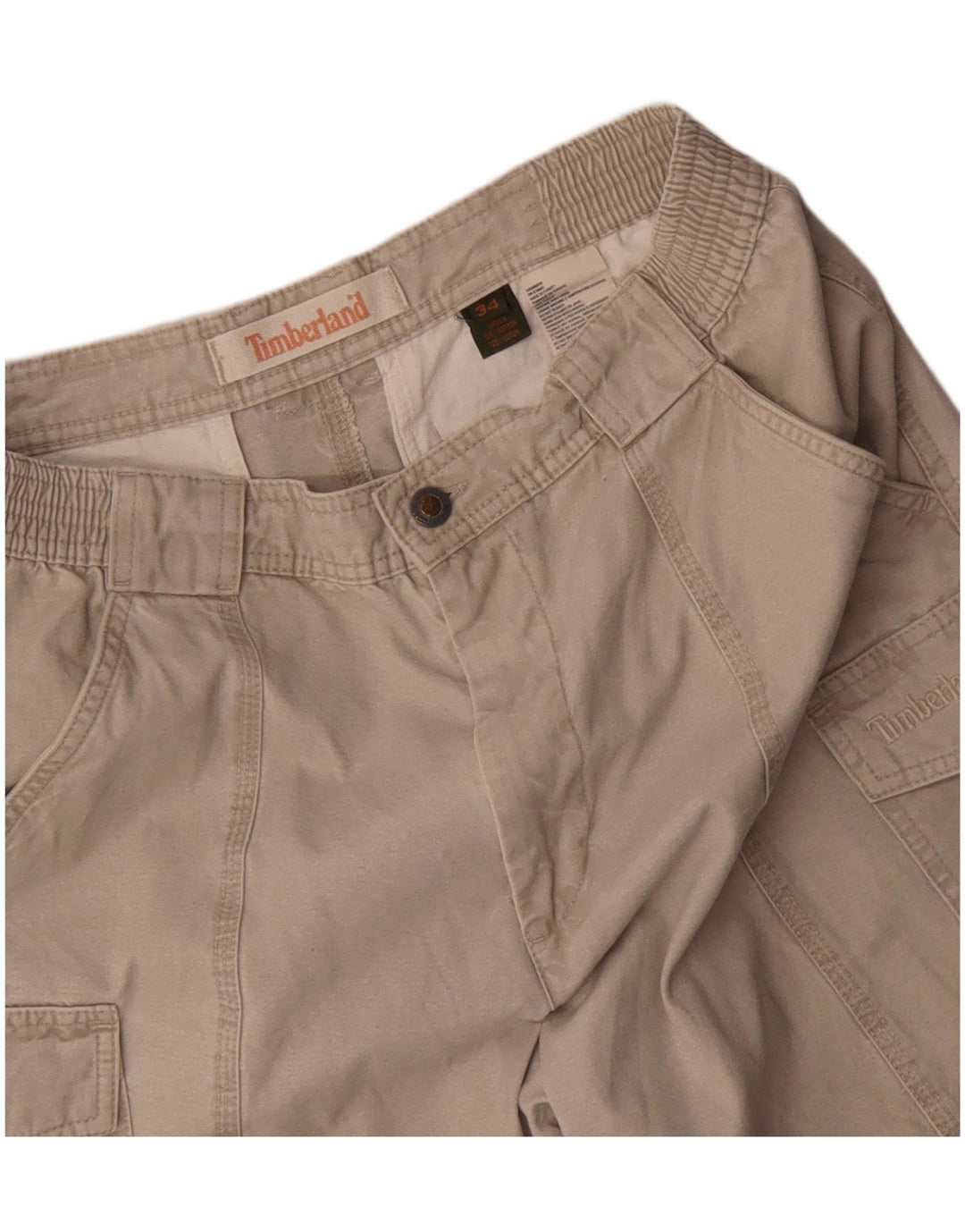 TIMBERLAND Herren Cargoshorts W34 Large Beige Baumwolle