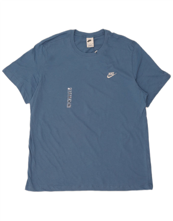 Nike Herren T-Shirt Top XL Blau Baumwolle