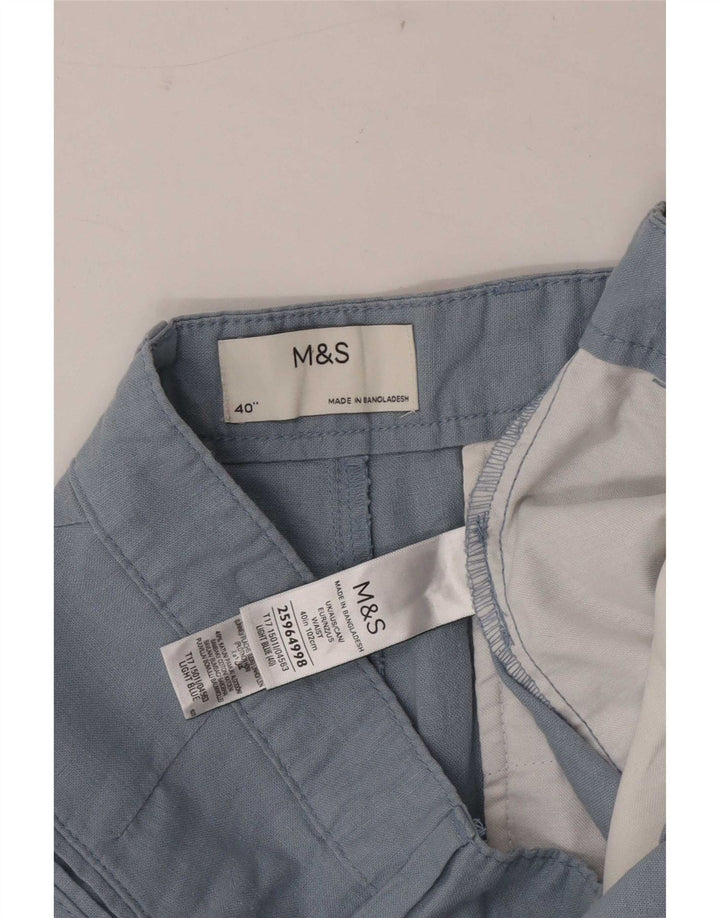 Marks & Spencer Herren Chinoshorts W40 XL Blaues Leinen