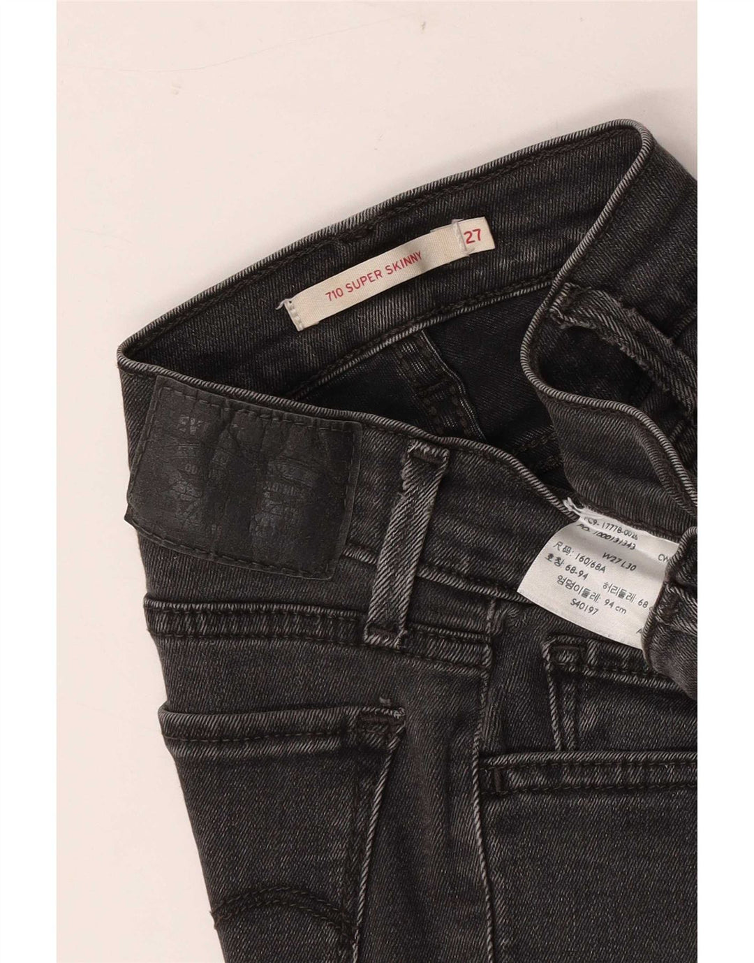Levi's Damen 710 Super Skinny Jeans W27 L30 Schwarz