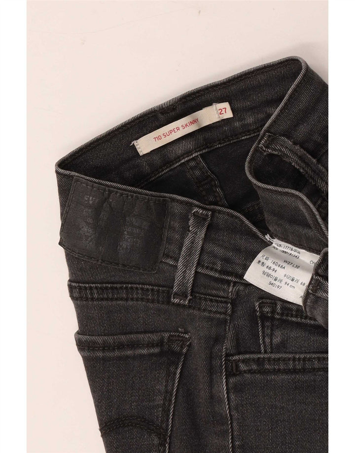 Levi's Damen 710 Super Skinny Jeans W27 L30 Schwarz