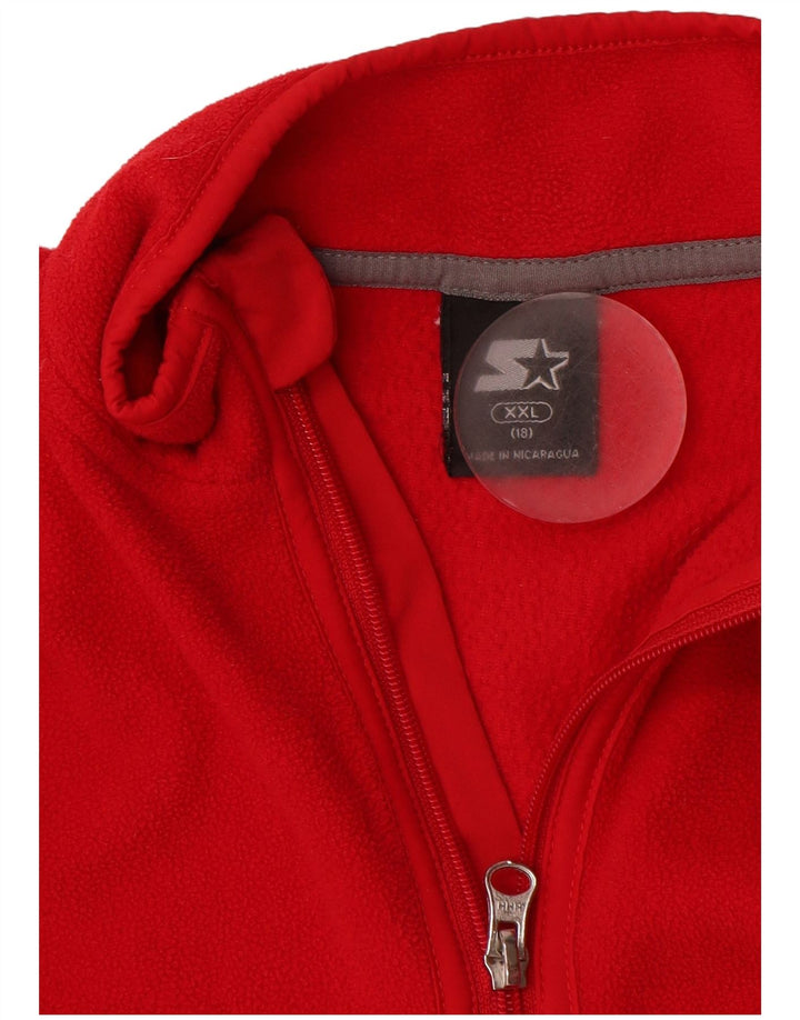 STARTER Jungen-Fleecepullover mit Reißverschluss am Hals, 15–16 Jahre, 2XL, rotes Polyester