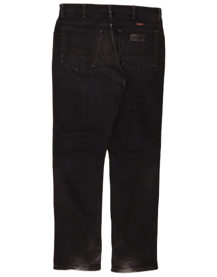 Wrangler Herren Texas Stretch Straight Jeans W36 L34 Schwarze Baumwolle