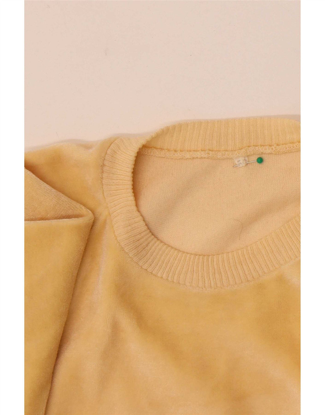 Vintage Damen Velours Sweatshirt Pullover IT 50 XL Gelb