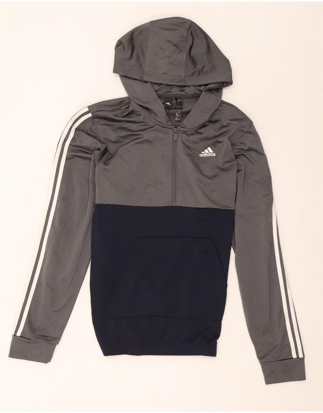Adidas Herren Kapuzenpullover, klein, grau, Colourblock-Polyester