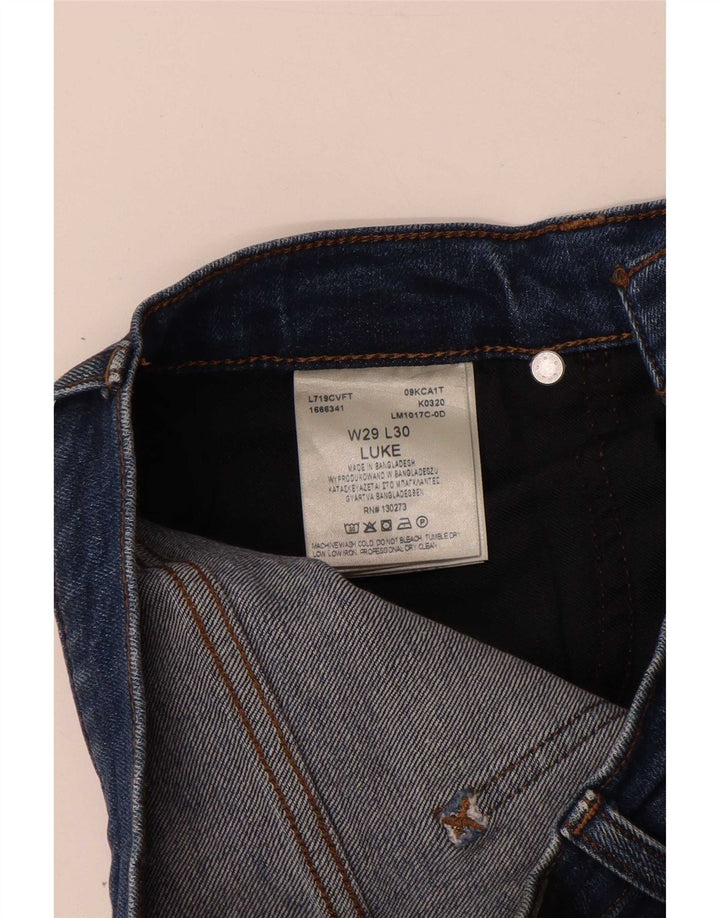 Lee Damen Luke Slim Jeans W29 L30 Blaue Baumwolle