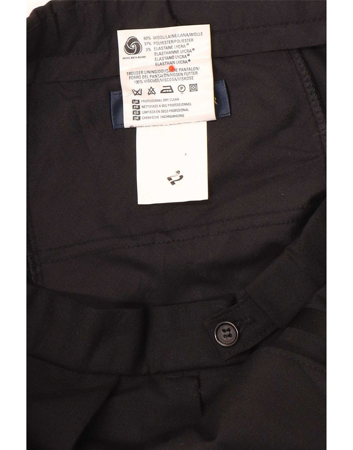 Marks & Spencer Herren-Anzughose mit Pegged-Anzug, W36, L31, schwarze Wolle