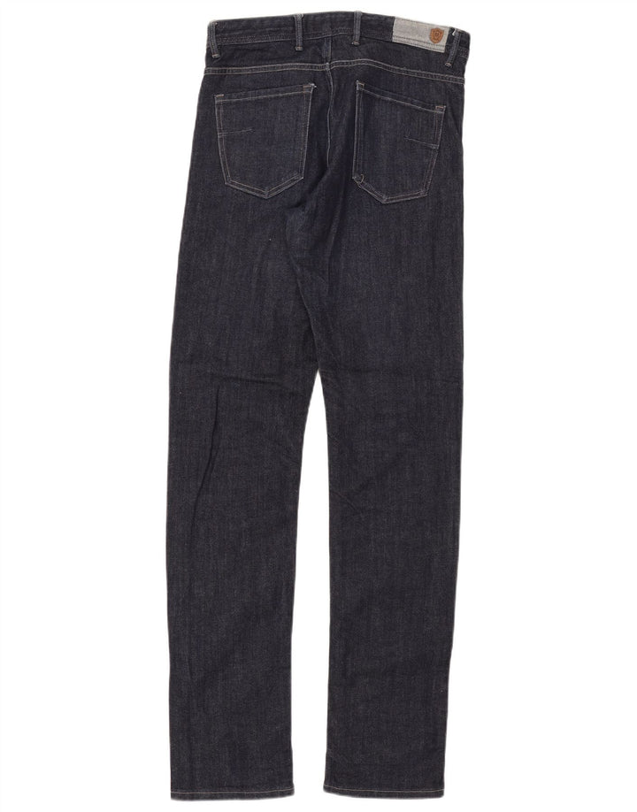Massimo Dutti Herren Slim Jeans EU 38 Small W30 L32 Marineblau Baumwolle