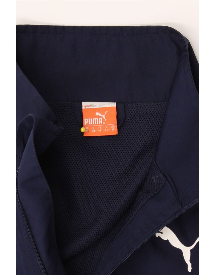 PUMA Womens Tracksuit Top Jacket UK 12 Medium  Navy Blue Colourblock Vintage Puma and Second-Hand Puma from Messina Hembry 