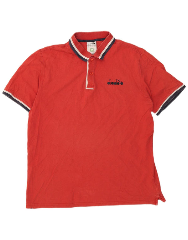 Diadora Herren Poloshirt XL, rote Baumwolle