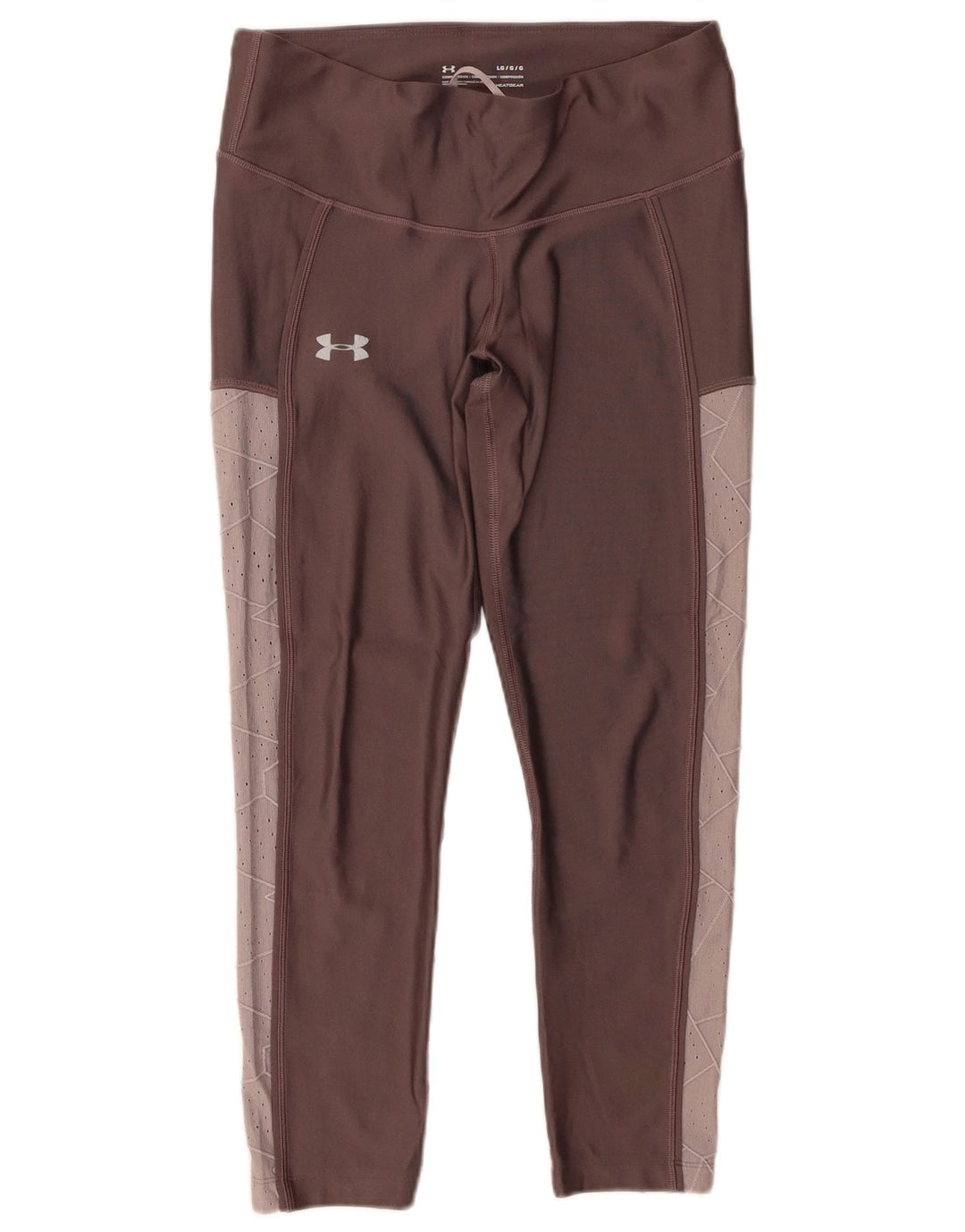 Under Armour Damen Leggings UK 16 Large Braun Colourblock