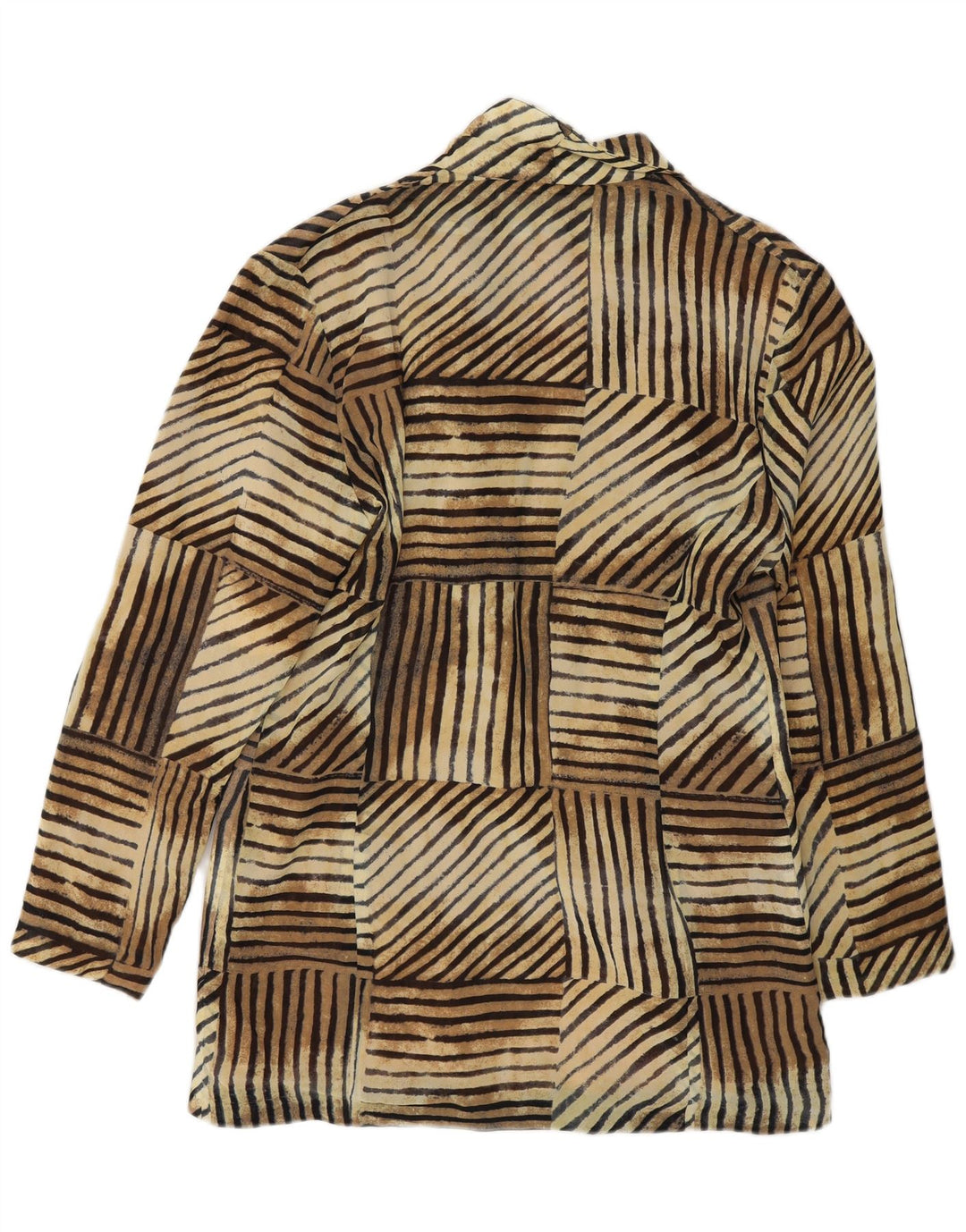 Sandro Damen gemusterte 2-Knopf-Blazerjacke IT 42 Mittelbraun gestreift