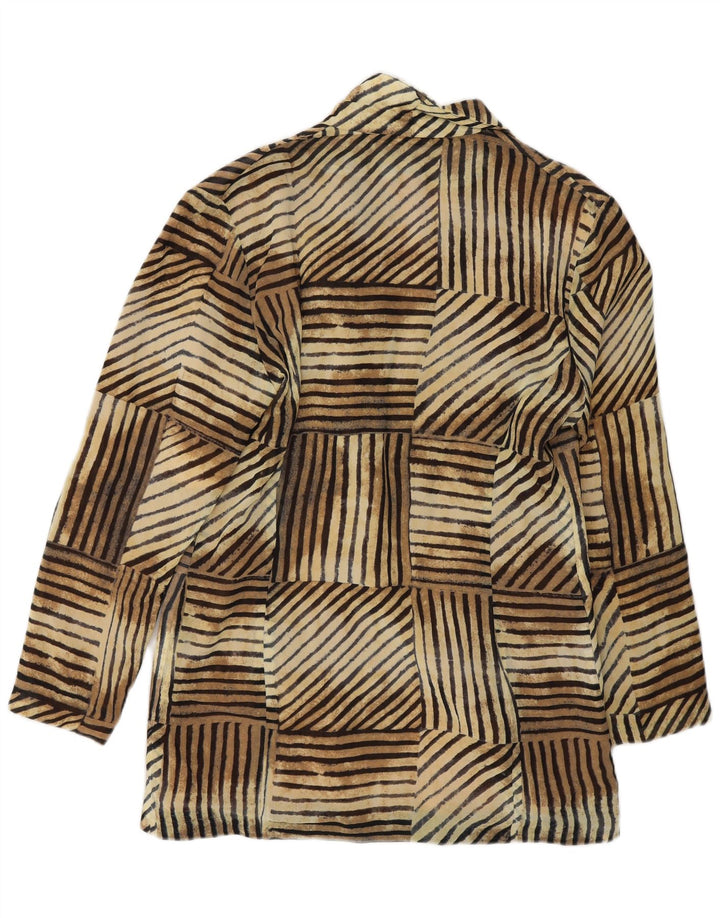 Sandro Damen gemusterte 2-Knopf-Blazerjacke IT 42 Mittelbraun gestreift