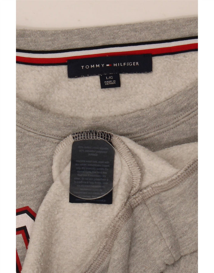 Tommy Hilfiger Damen-Sweatshirt mit Grafik-Übergröße, Gr. 16, Grau