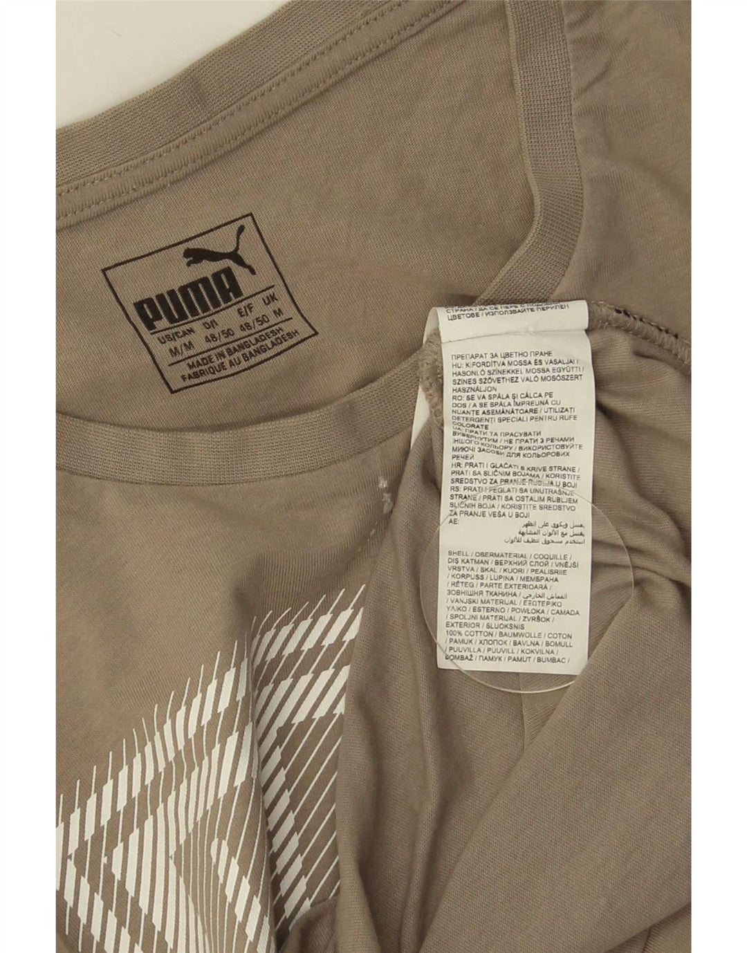 Puma Herren-T-Shirt mit Grafik, mittelbeige Baumwolle