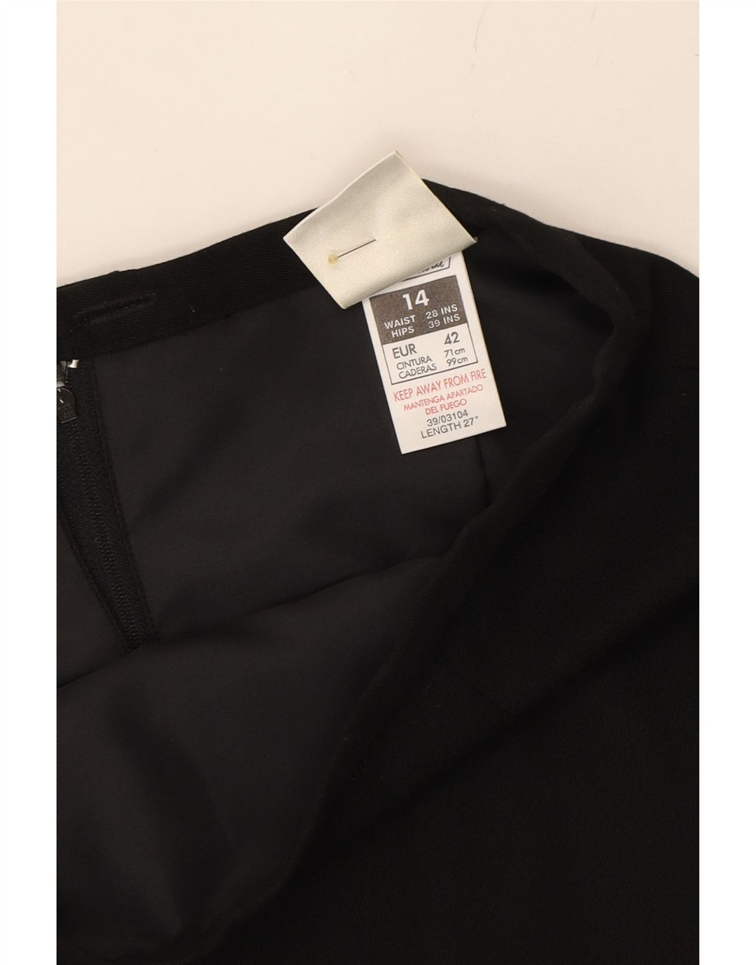 ST. BERNARD Womens Pencil Skirt UK 14 Medium W30  Black Polyester Vintage St. Bernard and Second-Hand St. Bernard from Messina Hembry 