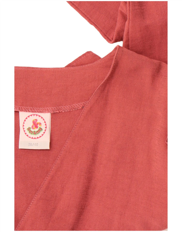 VINTAGE Damen Crop Top EU 38/40 Mittelrosa Viskose