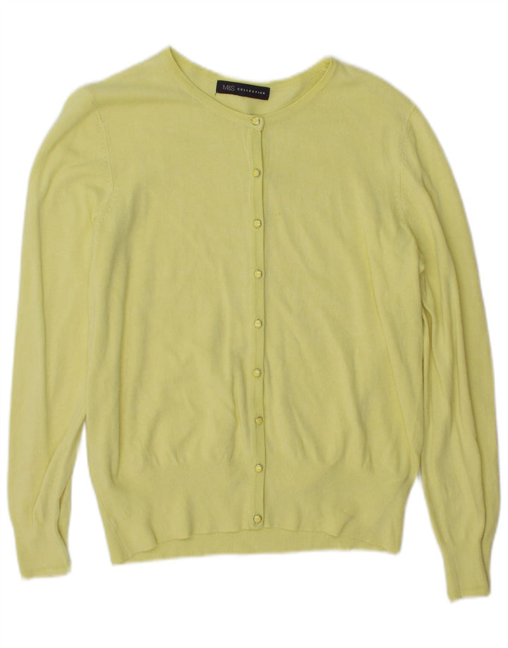 Marks & Spencer Damen-Cardigan-Pullover UK 14 Große gelbe Viskose