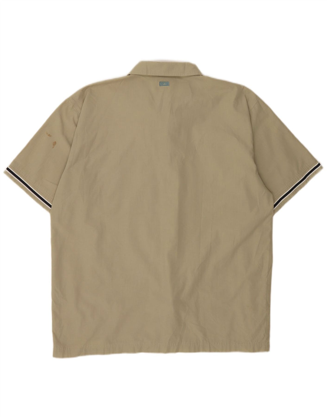 Adidas Herren Kurzarmhemd UK 44/46 Large Khaki Polyester