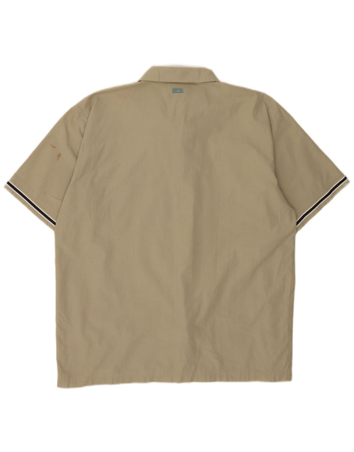 Adidas Herren Kurzarmhemd UK 44/46 Large Khaki Polyester