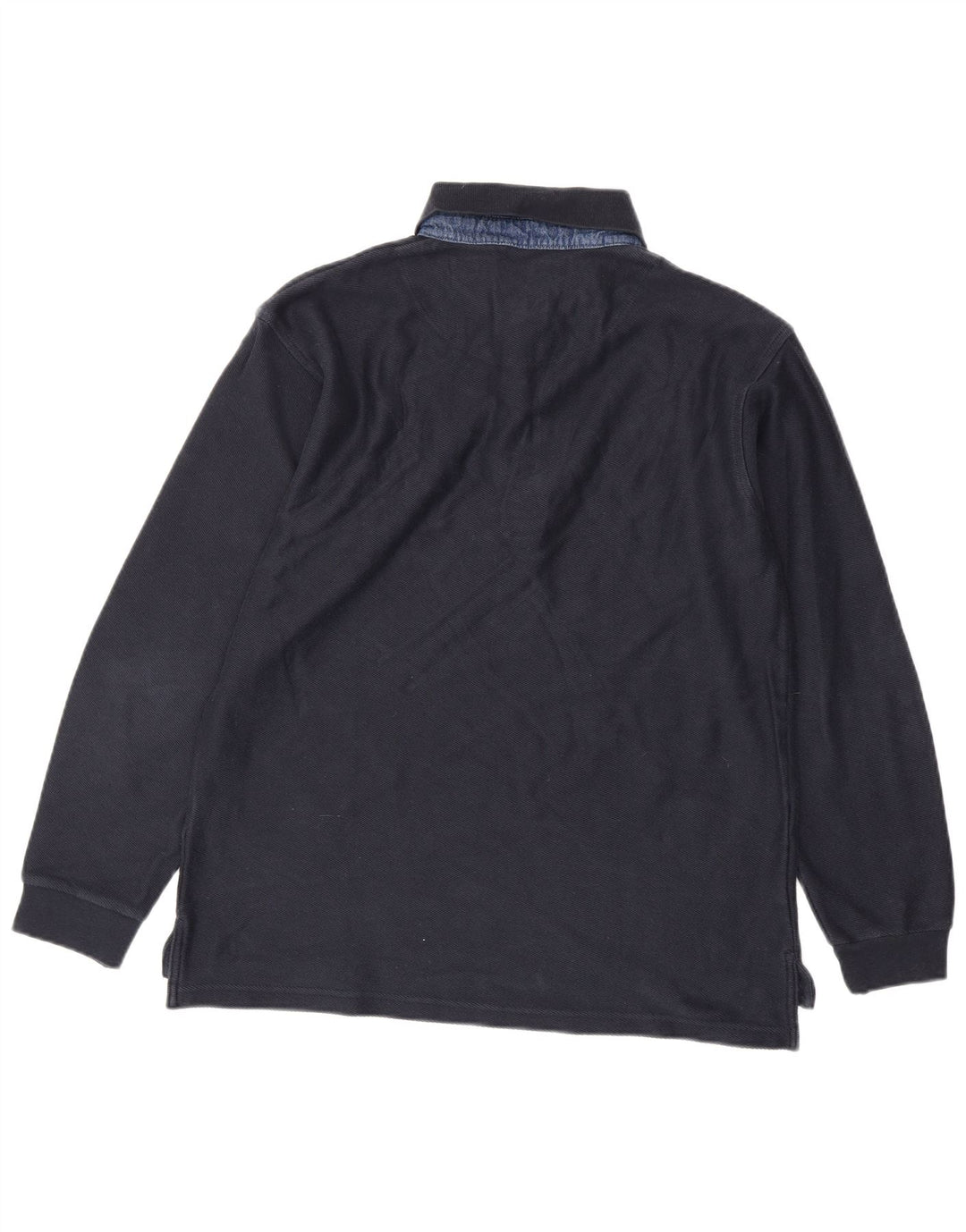 Slam Herren-Langarm-Poloshirt, groß, marineblau, Baumwolle