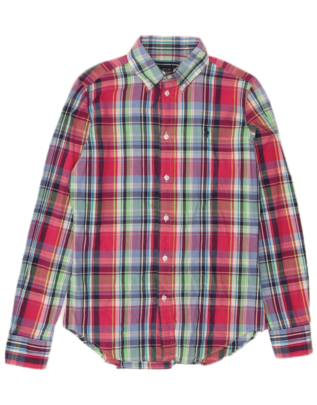 Ralph Lauren Damenhemd US 8 Medium Mehrfarbig kariert Baumwolle