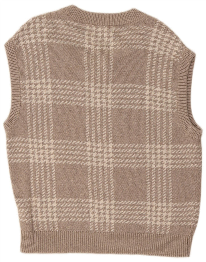 Abercrombie & Fitch Herren-Tanktop mit übergroßer Weste, Mittelgrau mit Hahnentrittmuster