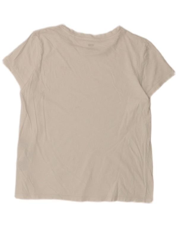 Levi's Damen T-Shirt Top UK 16 Large4 Weiße Baumwolle