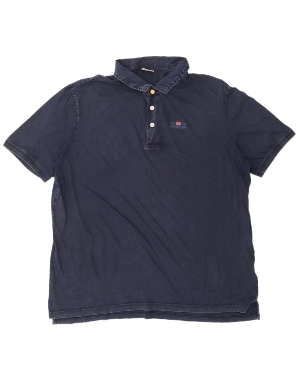 NAPAPIJRI Herren Geographic Poloshirt 3XL Marineblau Baumwolle