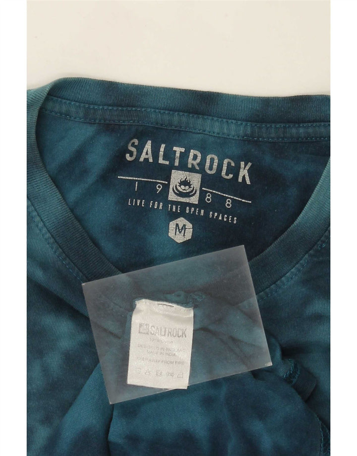 Saltrock Herren-T-Shirt mit Grafik, mittelblaue Batik-Baumwolle
