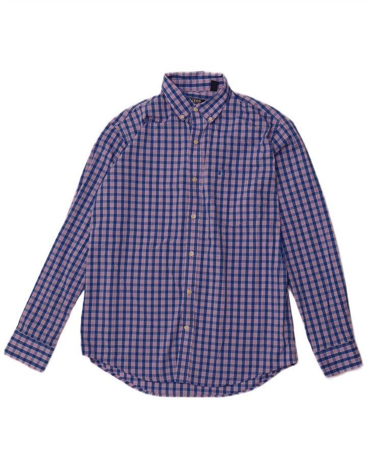 IZOD Herrenhemd Mittelblau kariertes Polyester