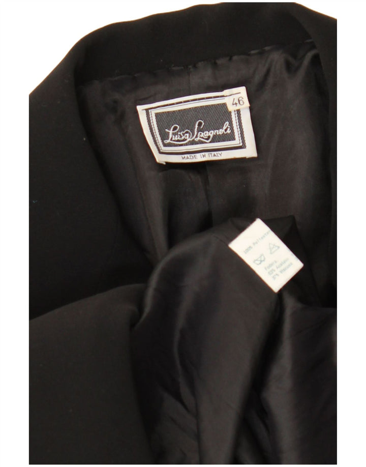 Luisa Spagnoli Damen 2-Knopf-Blazerjacke IT 46 Large Schwarz Polyester