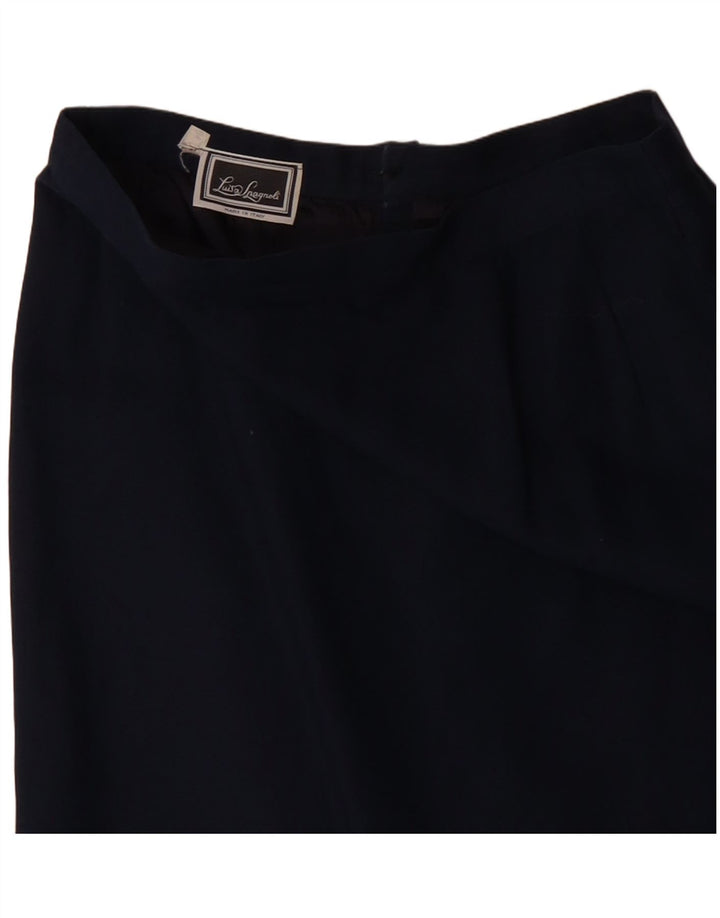 LUISA SPAGNOLI Damen gerader Rock IT 44 Medium W28 Marineblau