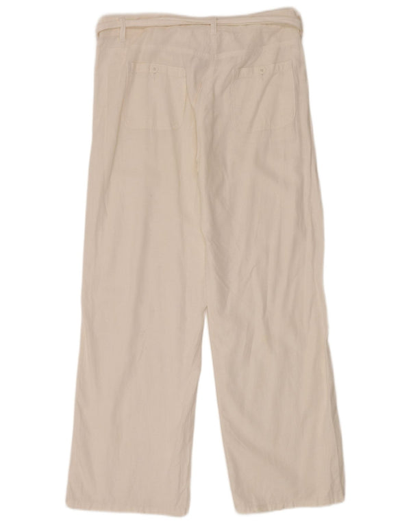 Marks & Spencer Damen Gerade Freizeithose UK 14 Large W38 L30 Weiß
