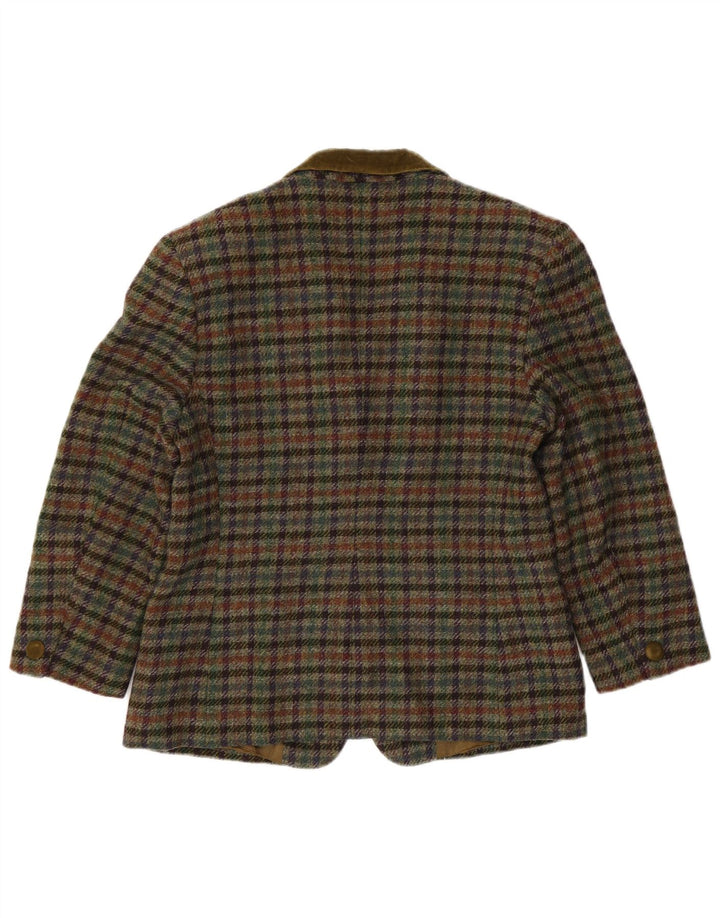 Burberrys Damen-Blazerjacke mit 3 Knöpfen, IT 46, großes Khaki-Karomuster