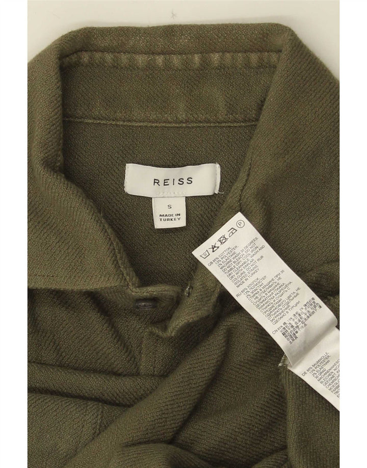 Reiss Herren-Hemd, klein, Khaki, Baumwolle