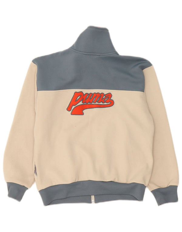 Puma Jungen Grafik-Trainingsanzug-Top-Jacke, 9–10 Jahre, Beige, Farbblock