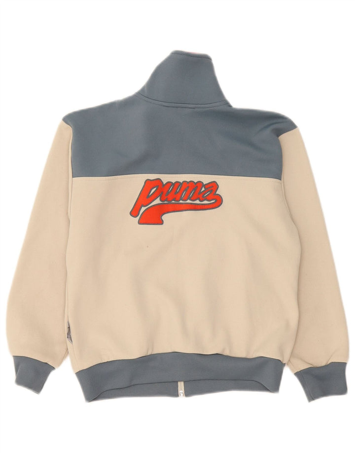 Puma Jungen Grafik-Trainingsanzug-Top-Jacke, 9–10 Jahre, Beige, Farbblock