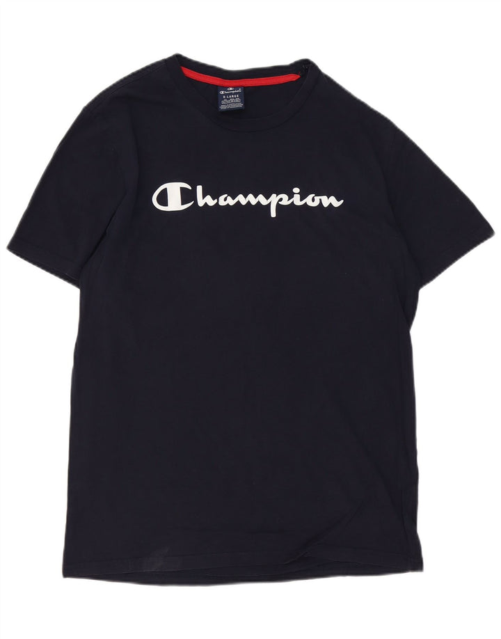CHAMPION Herren-T-Shirt mit Grafik, XL, Marineblau, Baumwolle