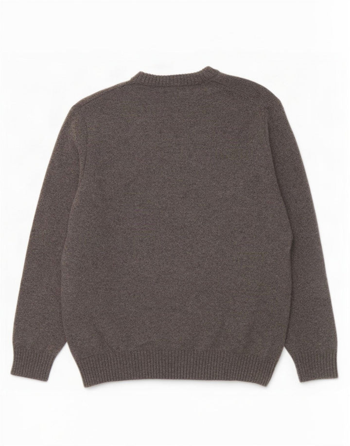 Marlboro Classics Damen-Pullover mit V-Ausschnitt, XL, graue Wolle