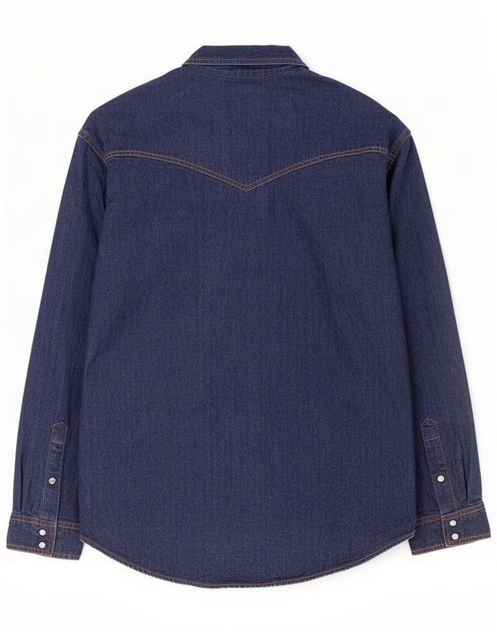 Wrangler Herren-Jeanshemd, groß, marineblau, Baumwolle