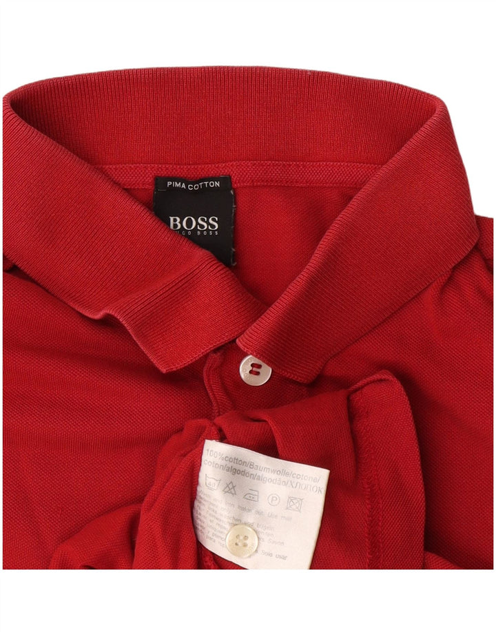 Hugo Boss Herren-Poloshirt aus mittelroter Baumwolle