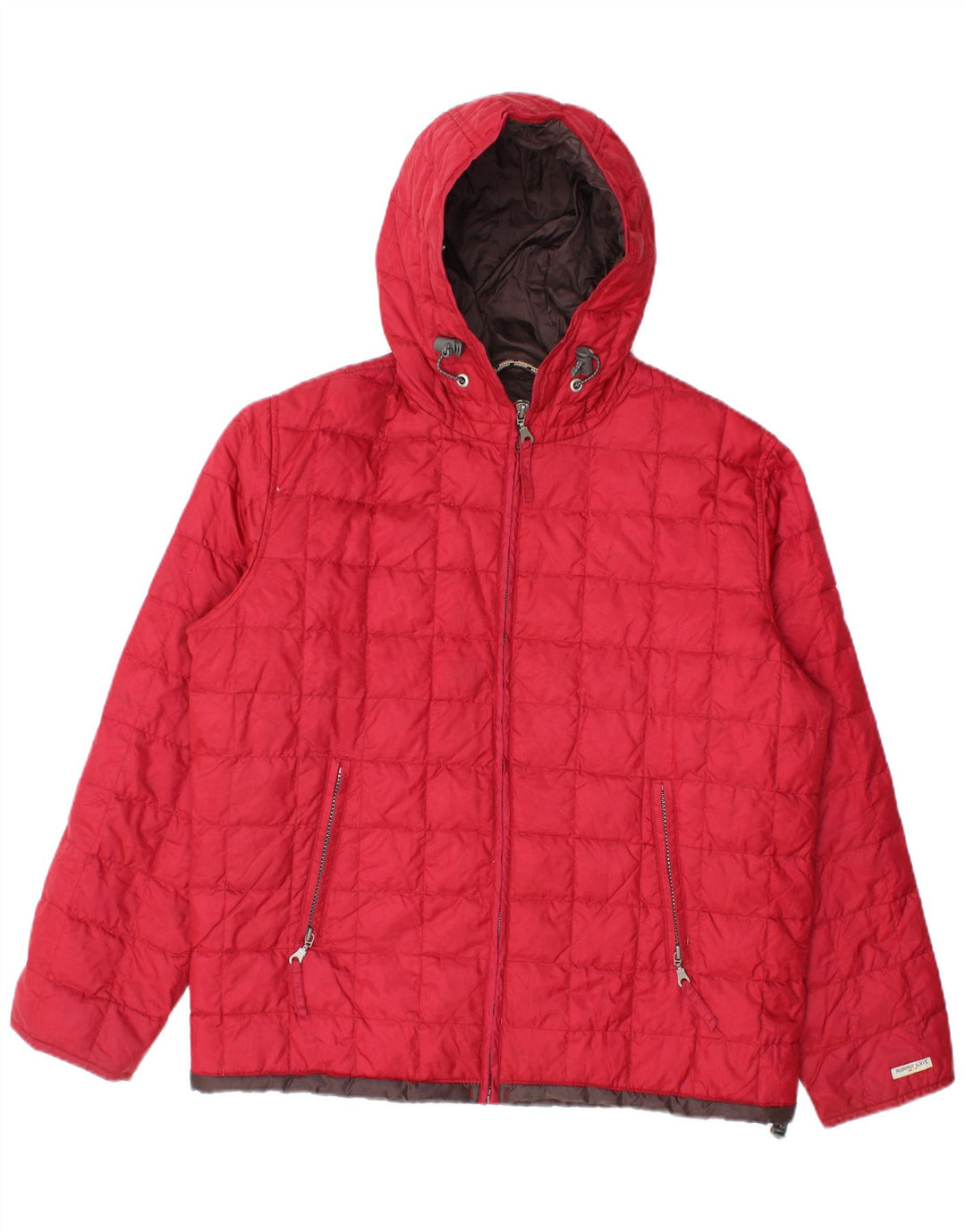 Murphy & Nye Herren-Jacke mit Kapuze, gepolstert, UK 38, mittelrotes Nylon