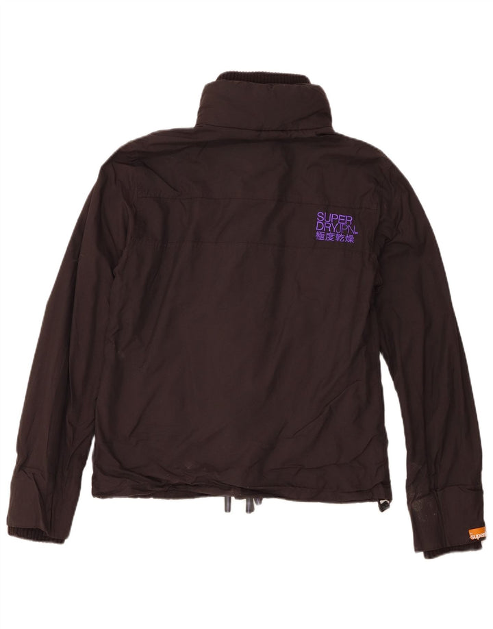 Superdry Damen Regenjacke UK 14 Large Schwarz Nylon