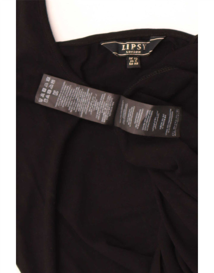 Lipsy Damen-Trägershirt UK 12 Mittelschwarze Viskose