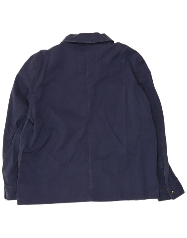 Marks & Spencer Herren-Utility-Jacke UK 46 3XL Marineblaue Baumwolle
