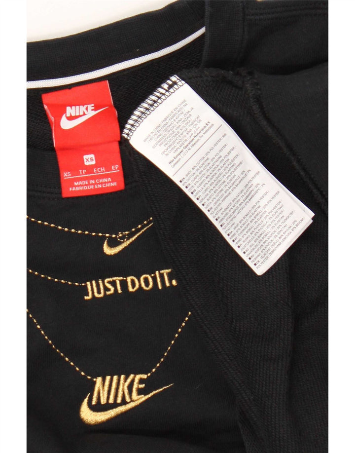 Nike Herren-Sweatshirt mit Grafik, XS, schwarze Baumwolle