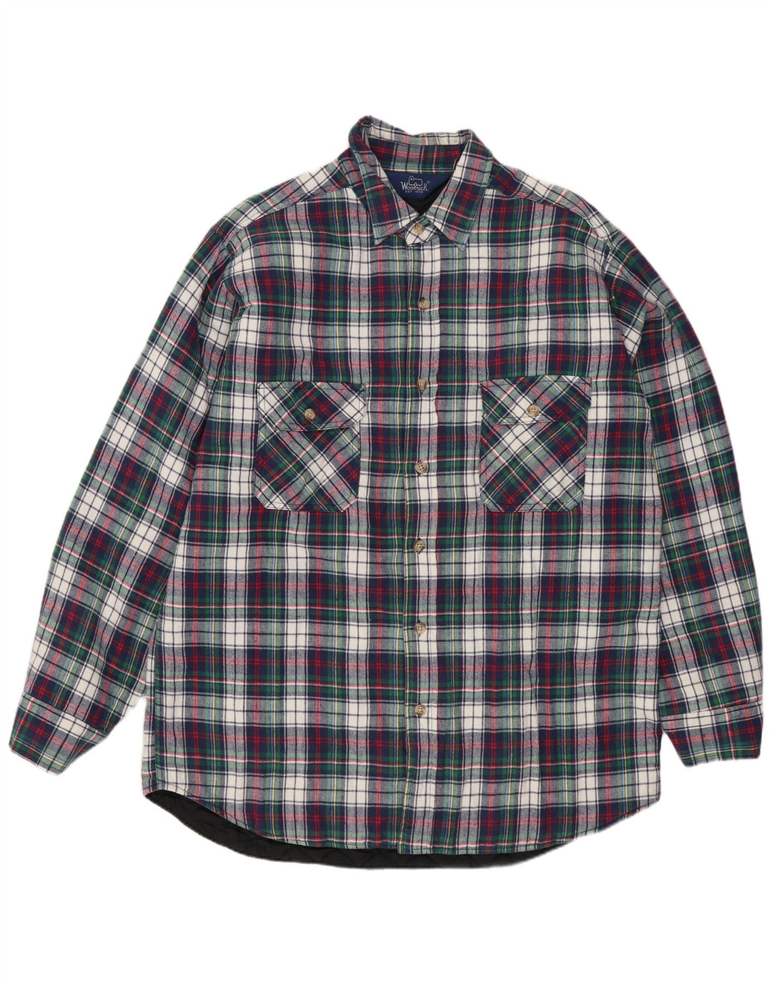 WOOLRICH Herren-Flanellhemd, groß, marineblau kariert