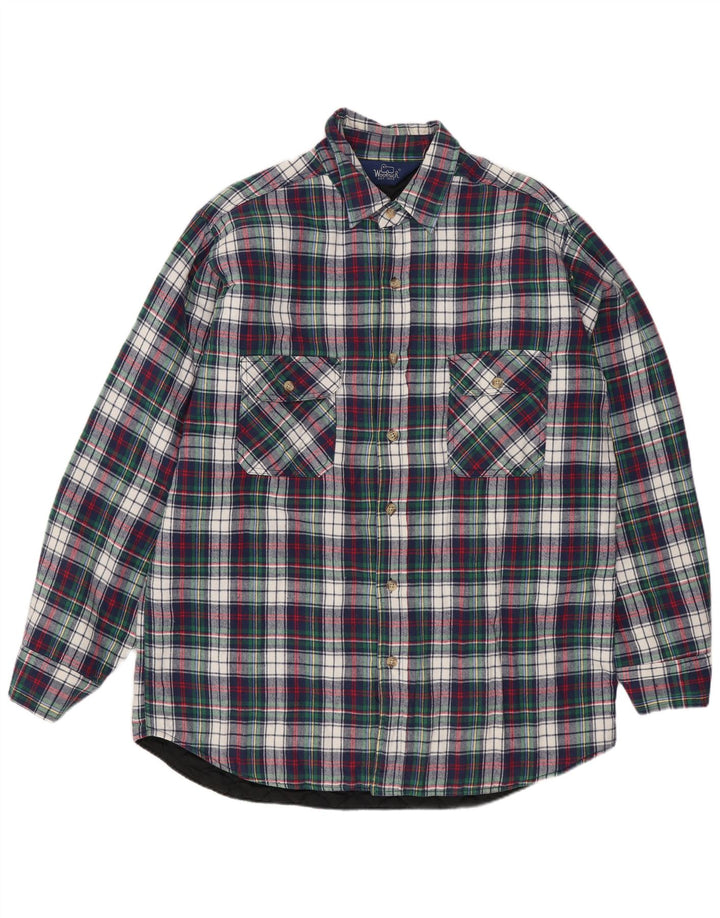 WOOLRICH Herren-Flanellhemd, groß, marineblau kariert